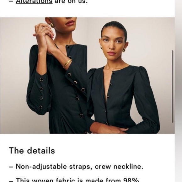 Reformation Elegant Black Button-Down Dress - Picture 2 of 6